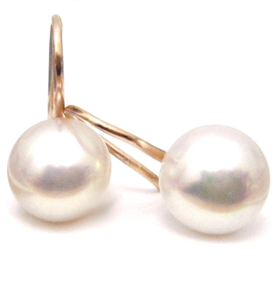 White 10mm Button Pearls Earrings
